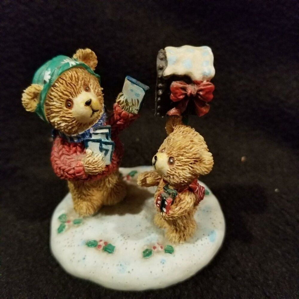 Vintage Russ Christmas Is For Sharing With Those We Love Teddy Town Figurine